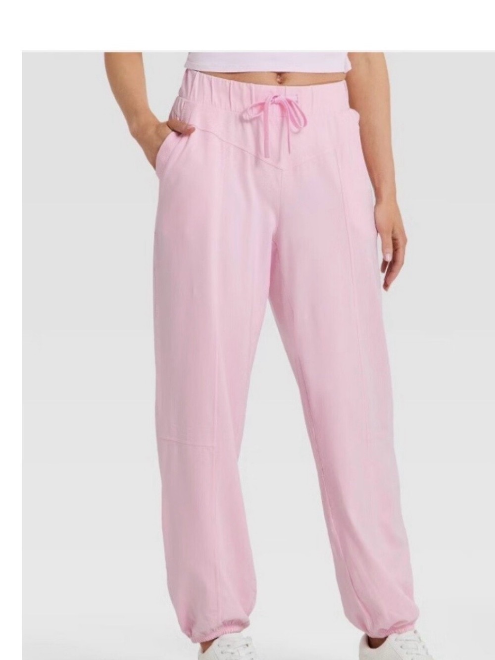 Light Pink Drawstring Joggers - Picture 1 of 10